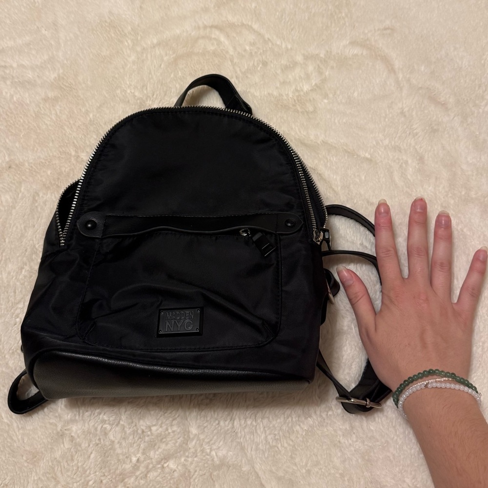 Steve Madden Black Backpack Purse Classic Design
